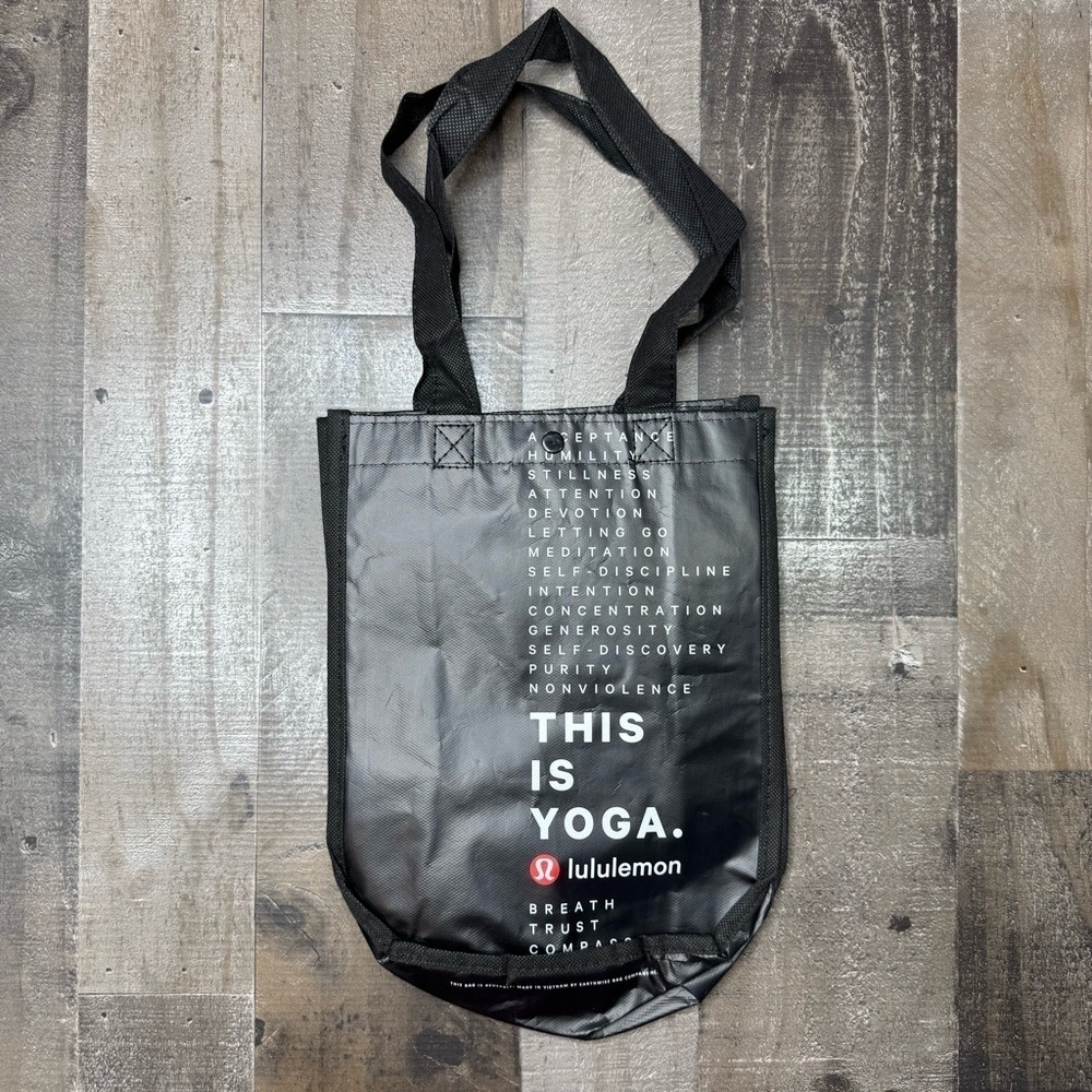 Lululemon Athletica Small Reusable Black Tote Bag